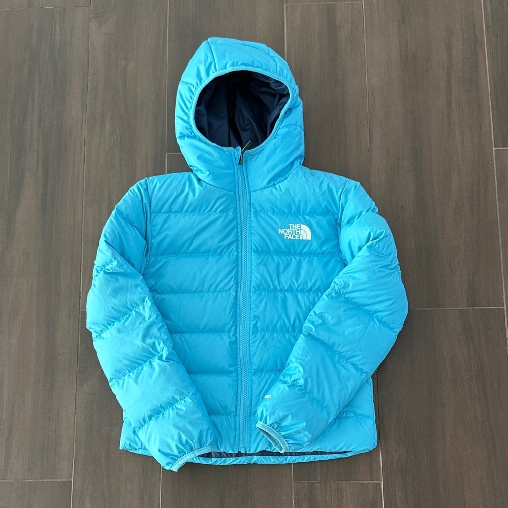 The North Face Reversible Hooded 650- Fill Power Down Jacket (Big Kid)